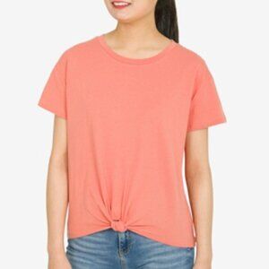 JR204 Hippie Rose Melon Slice Juniors' Twist-Front Cotton T-Shirt Size M